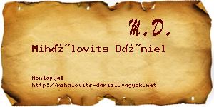 Mihálovits Dániel névjegykártya